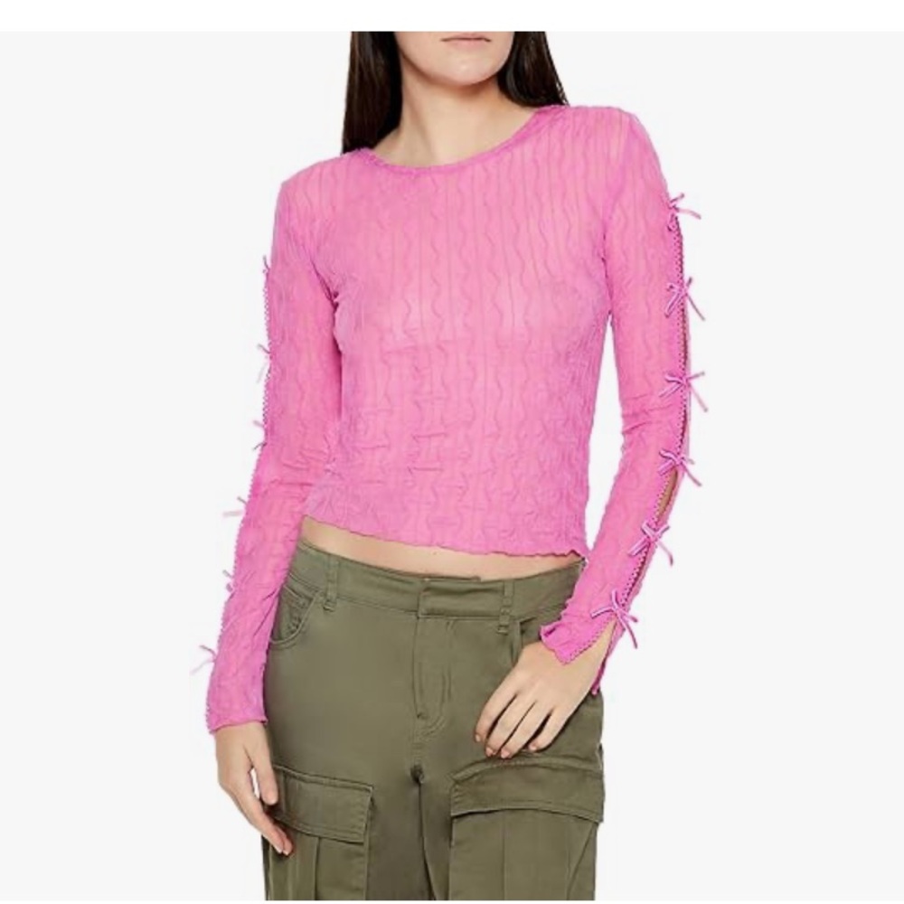 Forever 21 Womens Chevron Jacquard Cutout Crop Top